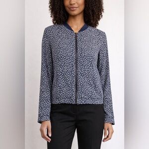 Molly Bracken Ditsy Floral Blue Lightweight Bomber Jacket